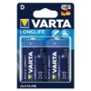 Baterijas D,VARTA Longlife Power Alkaline 1.5V, 2 gab./iep.