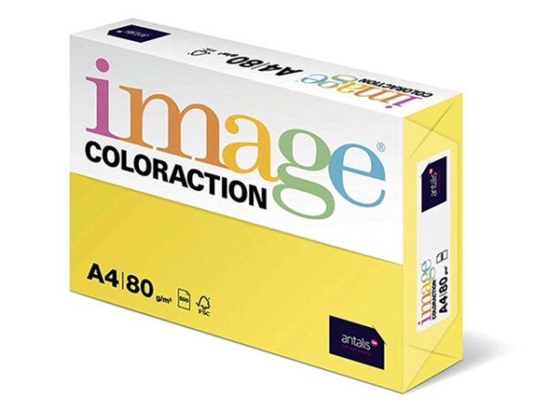 Papīrs Image Coloraction 51, A4, 80 g/m2, 500 loksnes, bāli dzeltens