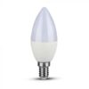 E14 7W (600Lm) LED Spuldze V-TAC SAMSUNG, sveces forma, garantija 5 gadi, neitrāli balta gaisma 4000K