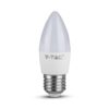 E27 5.5W(470Lm) LED Spuldze, sveces formas, V-TAC, auksti balta gaisma 6400K