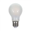 E27 9W(1100Lm) LED Spuldze Filament frost, A60, V-TAC, silti balta gaisma 2700K