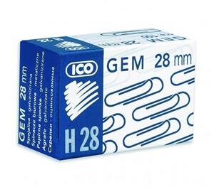 Saspraudes ICO 28 mm, 100 gab/kastītē, Uzkopšanas līdzekļi, higiēnas preces, biroja preces, elektropreces.