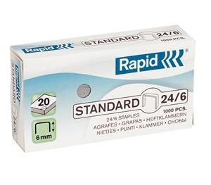 Skavas Rapid, Standard, 24/6, 1000 skavas/kastītē, Uzkopšanas līdzekļi, higiēnas preces, biroja preces, elektropreces.