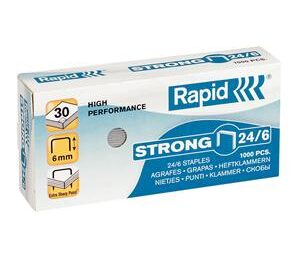 Skavas Rapid, Strong, 24/6, 1000 skavas/kastītē, Uzkopšanas līdzekļi, higiēnas preces, biroja preces, elektropreces.