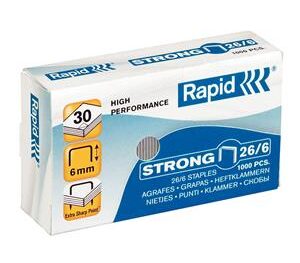 Skavas Rapid,Strong, 26/6, 1000 skavas/kastītē, Uzkopšanas līdzekļi, higiēnas preces, biroja preces, elektropreces.
