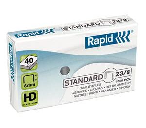 Skavas Rapid, Standard, 23/8, 1000 skavas/kastītē, Uzkopšanas līdzekļi, higiēnas preces, biroja preces, elektropreces.