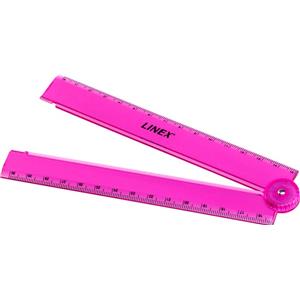 Lineāls LINEX Folden 15/30 cm, rozā, Uzkopšanas līdzekļi, higiēnas preces, biroja preces, elektropreces.