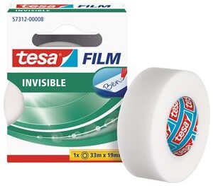 Līmlente Tesafilm® Invisible, caurspīdīga, 33m x 19mm, Uzkopšanas līdzekļi, higiēnas preces, biroja preces, elektropreces.