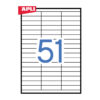 Uzlīmes APLI ILC ar izmēru 70x16.9mm, 100 loksnes/51 uzlīmes loksnē