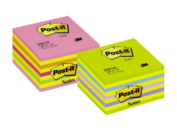 Piezīmju līmlapiņu kubs POST-IT Lollipop, 76x76mm, neonzila-zaļa toņos