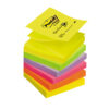Piezīmju līmlapiņas Z-veida POST-IT 76x76mm, neona varavīksne, 6 gab./iepak.