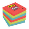 Līmlapiņas POST-IT BORA BORA Super Sticky, 76x76 mm, 6x100l., asorti krāsās