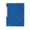 Mape dokumentiem ELBA OXFORD, A4 formāts, ar 3 atlokiem, ar gumiju, zilā krāsā