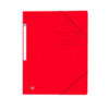 Mape dokumentiem ELBA OXFORD, A4 formāts, ar 3 atlokiem, ar gumiju, sarkanā krāsā