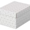 Uzglabāšanas kaste ESSELTE, ar vāku, 200x150x255, balta/pelēka (3gab./iepak.)