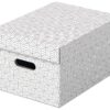 Uzglabāšanas kaste ESSELTE, ar vāku, 265x205x365, balta/pelēka (3gab./iepak.)