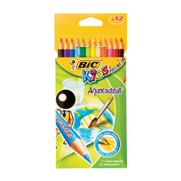 Krāsainie akvareļu zīmuļi BIC, 12 gab.