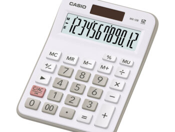 Galda kalkulators CASIO MX-12B, balts