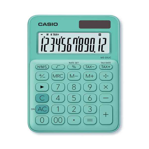 Kalkulators CASIO MS-20UC, 105 x 150 x 23 mm, piparmētru zaļš