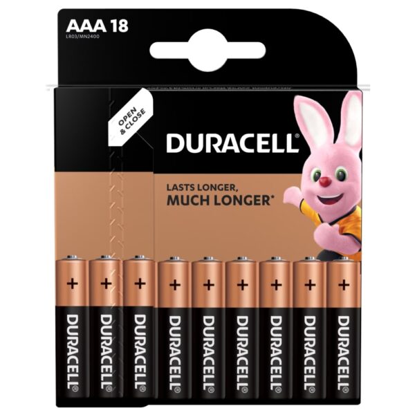 Baterijas DURACELL  AAA, LR03 18 gab.