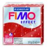 Cietējoša modelēšanas masa FIMO EFFECT, 57 g, mirdzoša sarkanā krāsa (glitter red)
