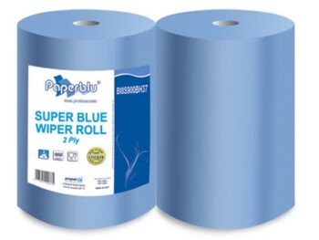 Industriālais papīra dvielis ruļļos PAPER DI XXL Zils , 2 slāņi, 340 m, perforēts, 2 ruļļi/iepak