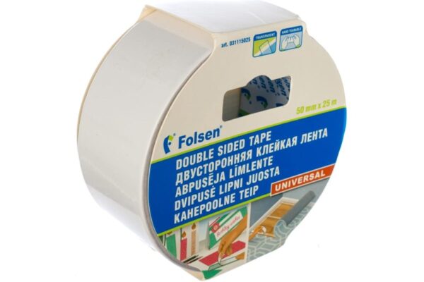 Līmlente abpusēja Folsen, PP, 50mm х 25m