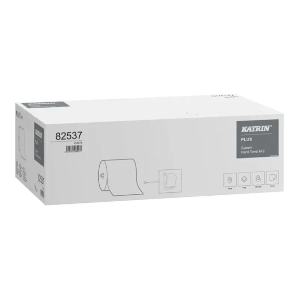 Papīra dvielis ruļļos KATRIN EASE SYSTEM Plus Balts, 2 slāņi, 160 m, neperforēts, 6 ruļļi/iepak. - Image 2