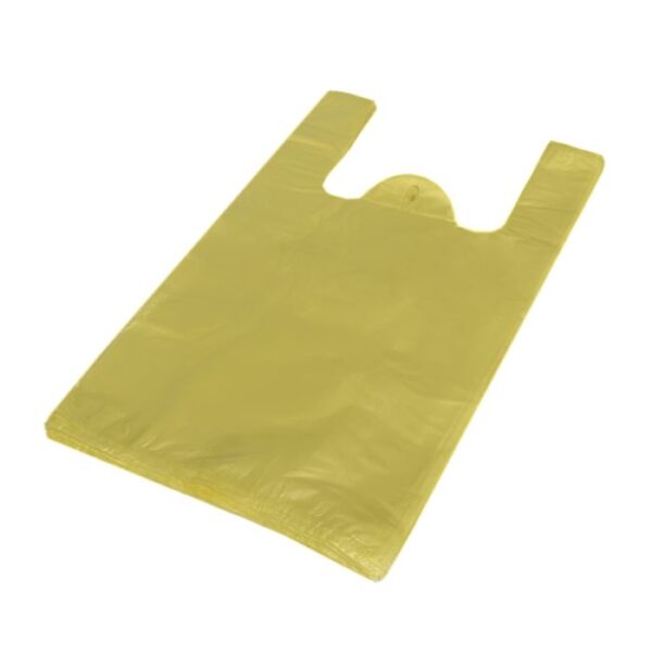 Maisi ar rokturiem 25 + 12 x 45cm, 12my, dzelteni, HDPE, iepakojumā 100 gab.