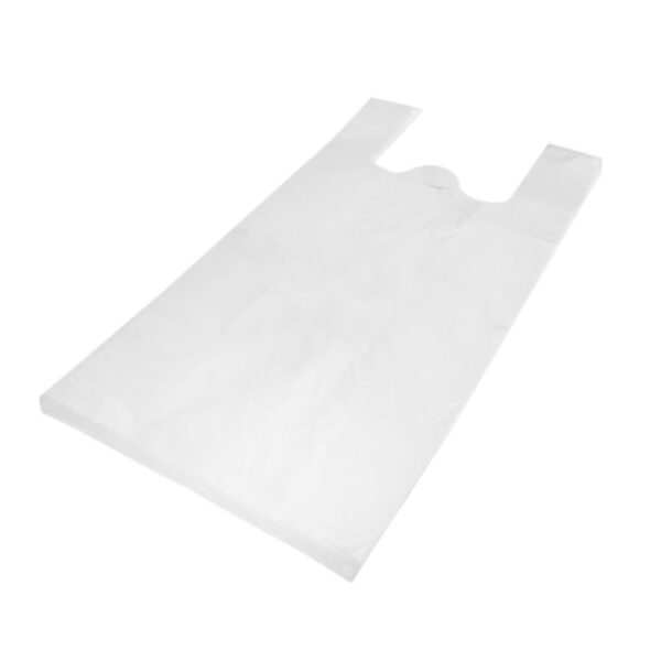 Maisi ar rokturiem 49 + 25 x 75cm, 20my, balti, HDPE, iepakojumā 100 gab.