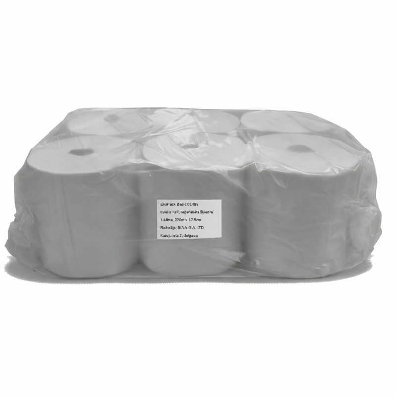EkoPack Basic roku dvieļi ruļļos 220m, 1 slānis, 6 ruļļi/iep.