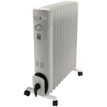 Elektriskais eļļas radiators 2500W, 11.sekcijas/balts