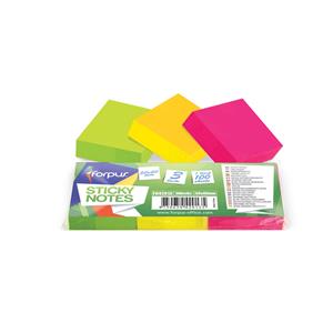 Līmlapiņas Forpus ar izmēru 50x 40mm, ,3 gab/iepak., asorti neona krāsas