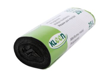 Atkritumu maisi KLEEN, 25l, HDPE, (46x60cm), 20gb/rul. Melni